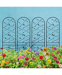 Streamdale 4 Pack Metal Garden Trellis, 86.7", Black