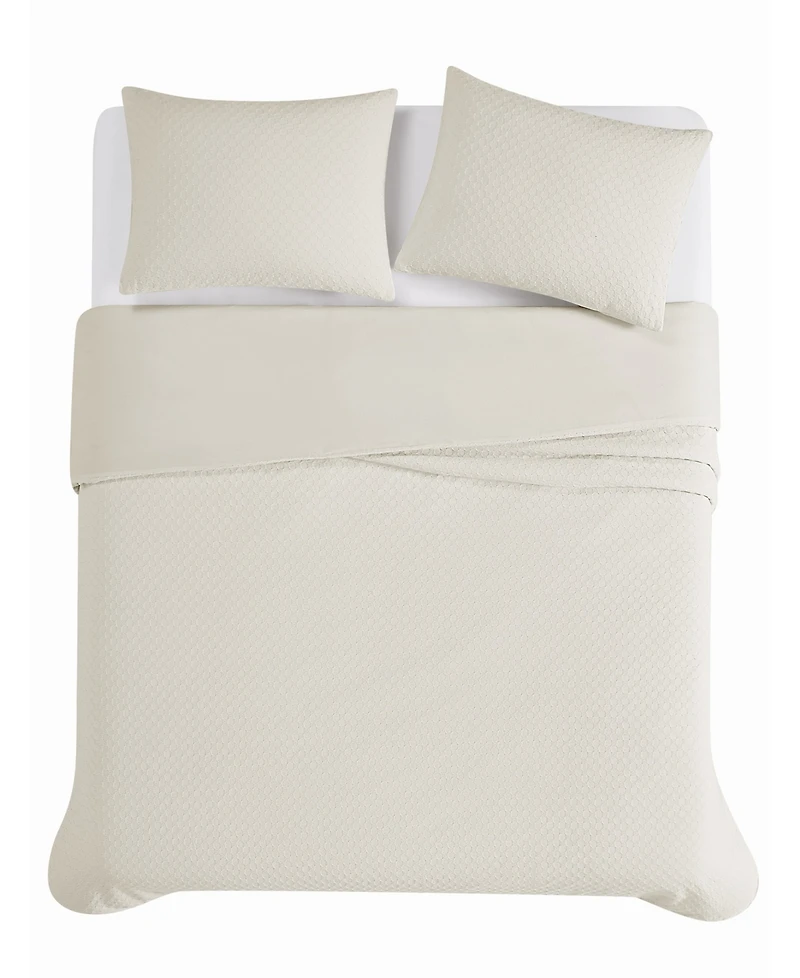 Brooklyn Loom Woven Texture 3-Pc. Duvet Cover Set, Full/Queen
