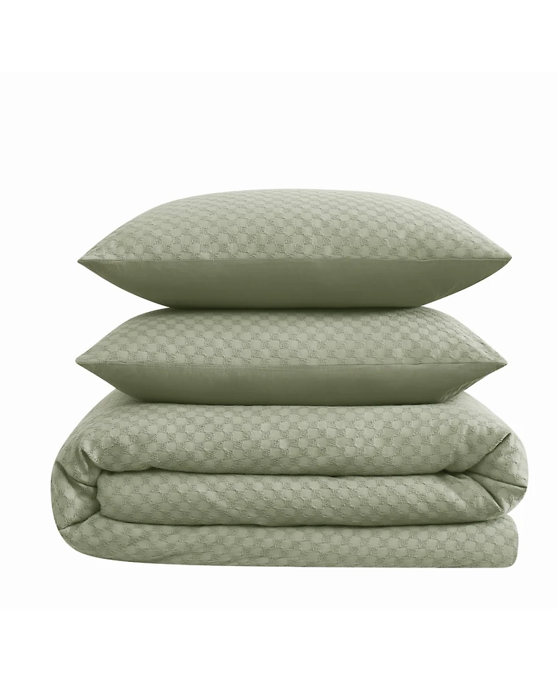 Brooklyn Loom Woven Texture 3-Pc. Duvet Cover Set, Full/Queen