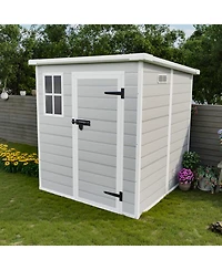 Streamdale Furniture 6x6 Ft Waterproof Resin, Lockable Doors Outdoor Storage Shed