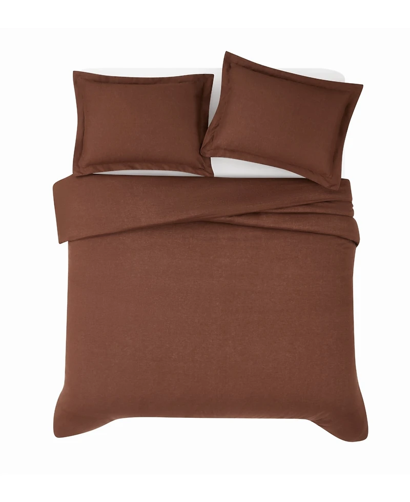 Brookyln Loom Flax Linen 3-Pc. Duvet Cover Set, Full/Queen