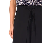 CeCe Women's High-Rise Side-Overlap Self-Tie Pants