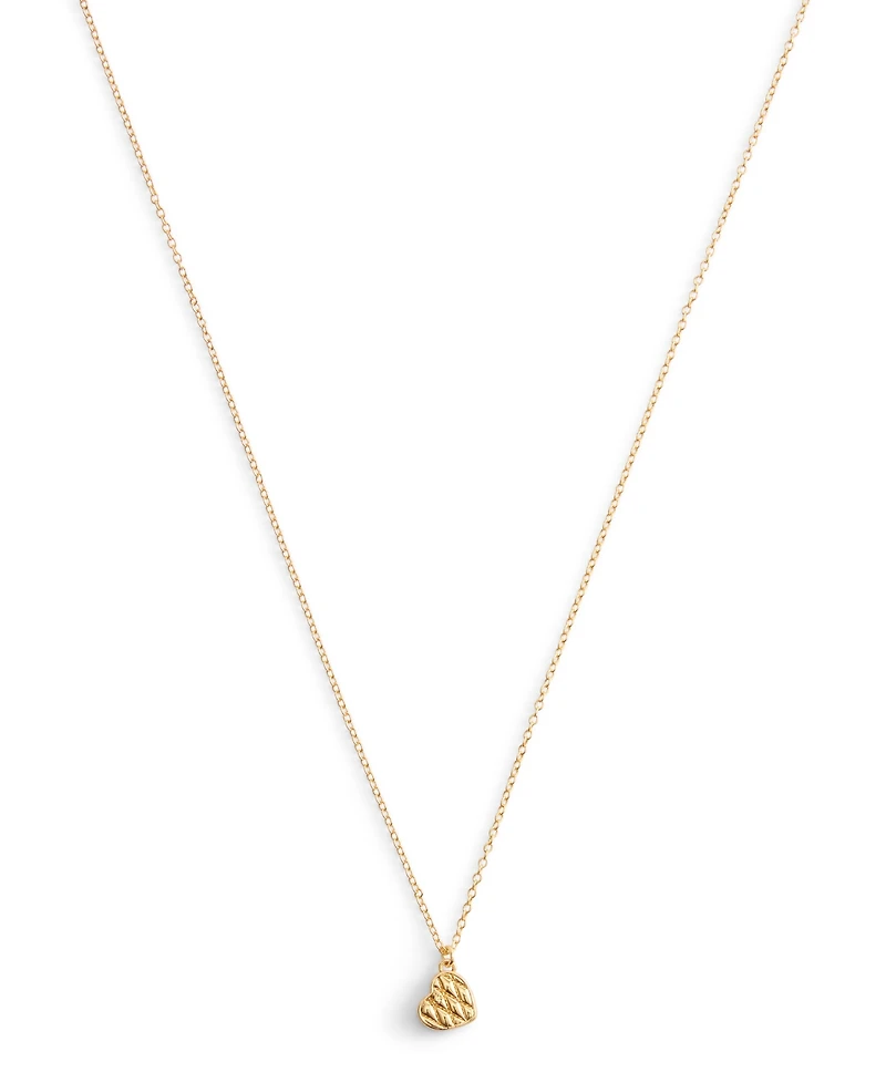 Coach Signature Quilted Heart Pendant Necklace