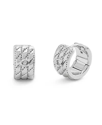 Coach Signature Quilted Heart Huggie Earrings