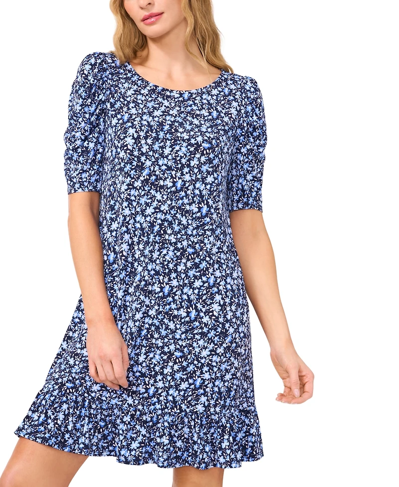 CeCe Women's Puff-Caterpillar-Sleeve Knit Dress