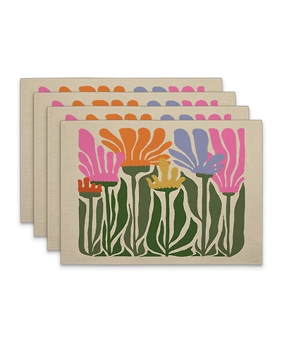 CounterArt Matisse Garden Premier Fabric Placemats, Set of 4