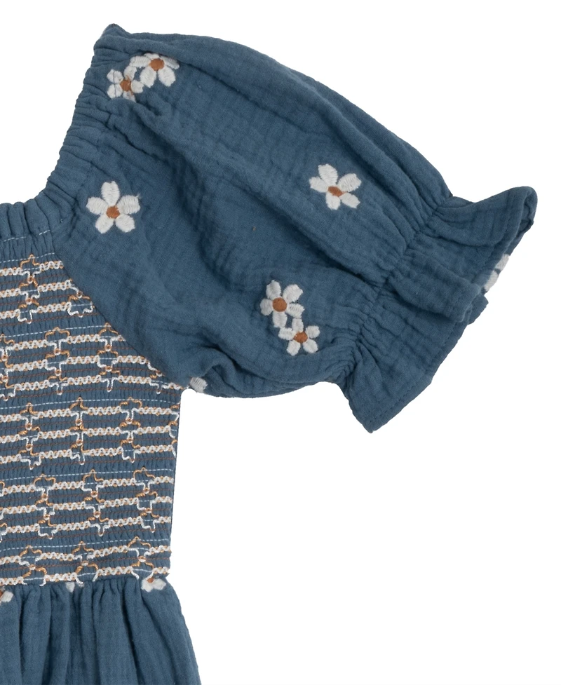 Rare Editions Toddler and Little Girls Daisy Embroidered Dress