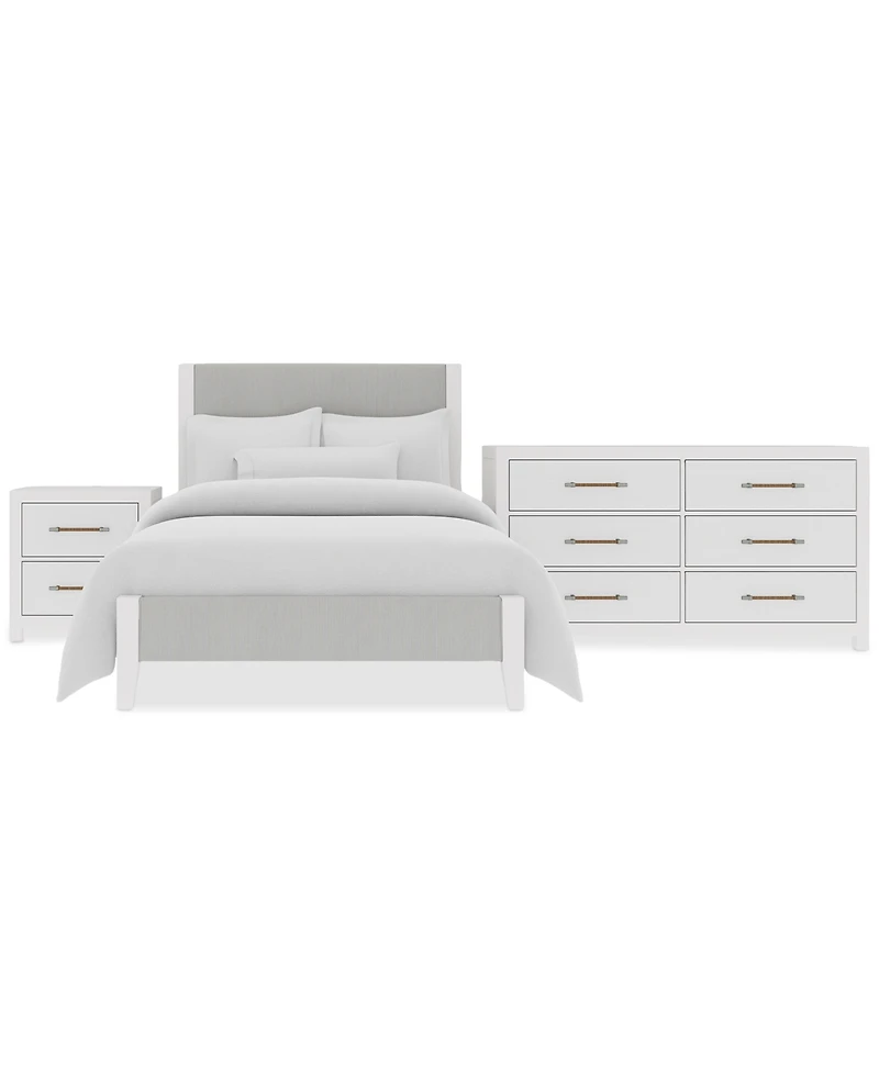 Catriona 3pc Bedroom Set (Full Upholstered Bed, Dresser & 2-Drawer Nightstand), Created for Macy's