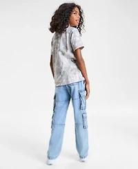 Abercrombie Kids Boys Essential T Shirt Baggy Cotton Denim Cargo Pants