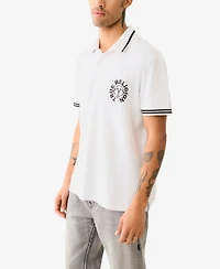 True Religion Men's Short Sleeve Buddha Face Polo Shirt
