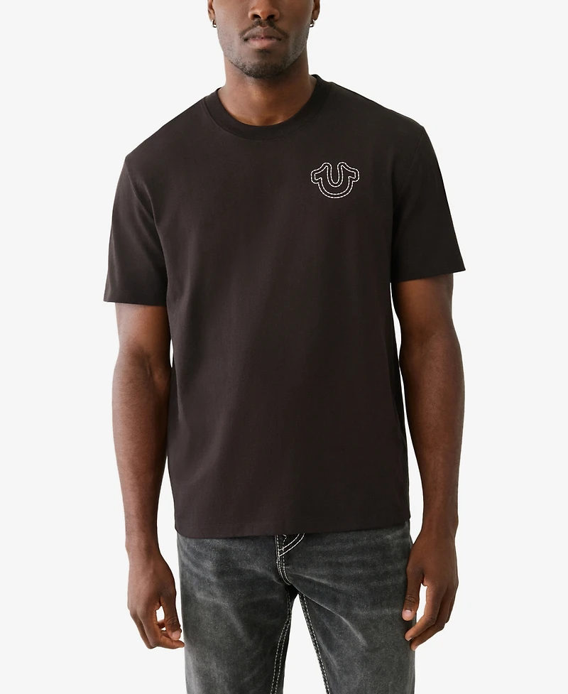True Religion Men's Short Sleeve Puff Stitch T-Shirt
