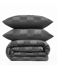 Truly Soft Textured Checkered 3-Pc. Duvet Cover Set, Full/Queen