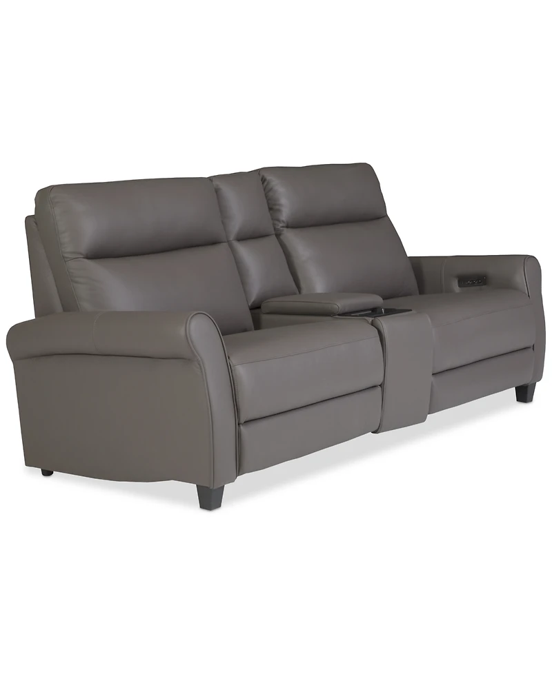 Thandler 3-Pc. Leather Sofa with 2 Power Recliners and 1 Storage Console, Exclusively at Macy's
