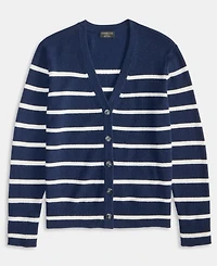 Charter Club Women's 100% Cashmere Striped V-Neck Cardigan, Macy's Exclusive
