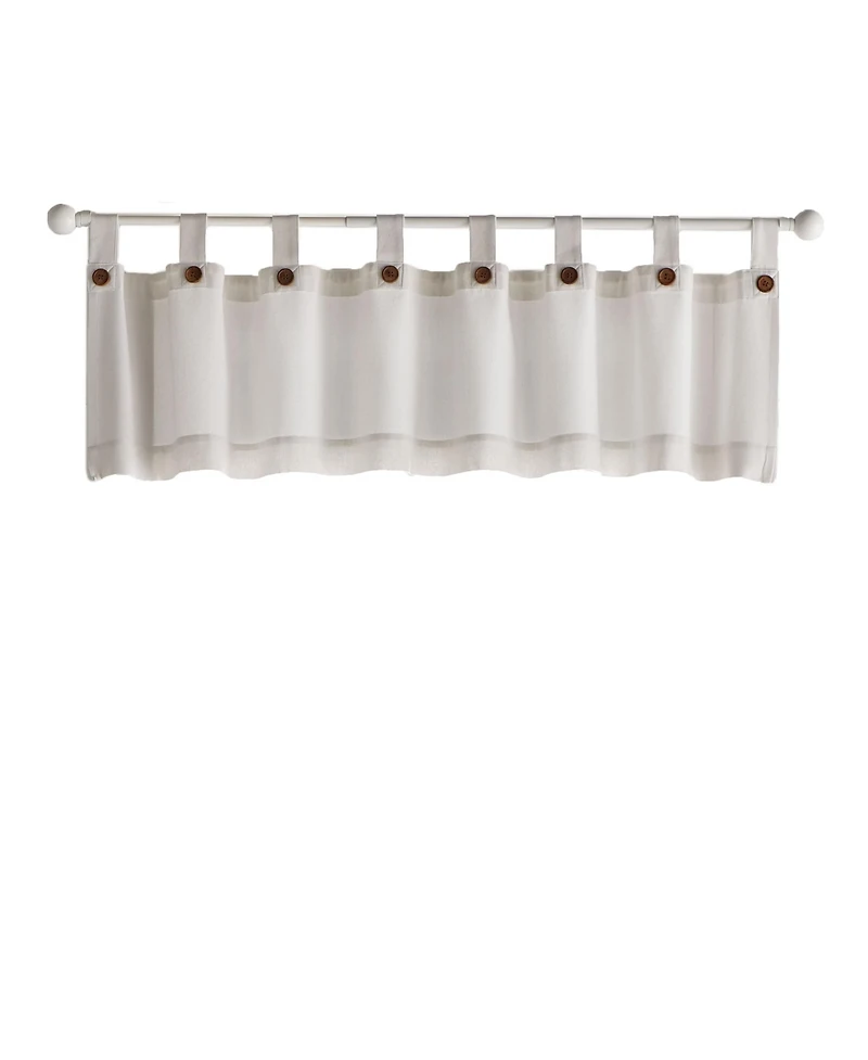 Elrene Home Fashions Tucker Solid Button Window Kitchen Valance
