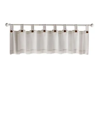 Elrene Home Fashions Tucker Solid Button Window Kitchen Valance