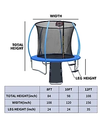 Streamdale 12' Pumpkin Trampoline with Slide and Enclosure