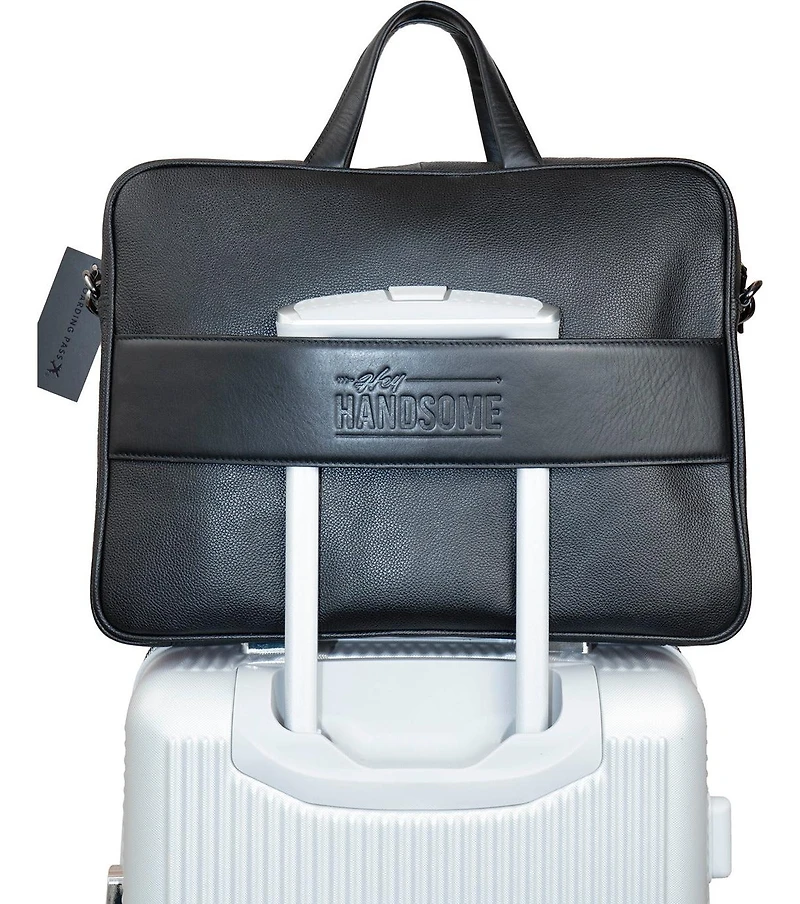 The Hey Handsome 18in Pebble Grain Genuine Leather Briefcase