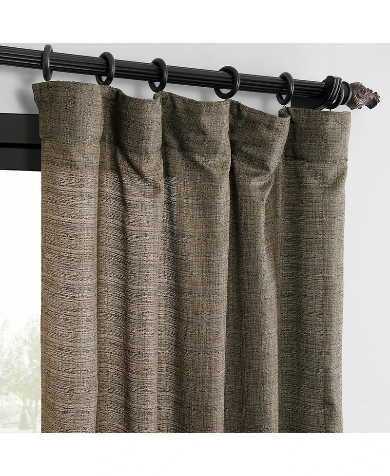 Raw Weave Linen Curtains (2 Panels) Window and Drapes, Rod Pocket Bedroom Curtains