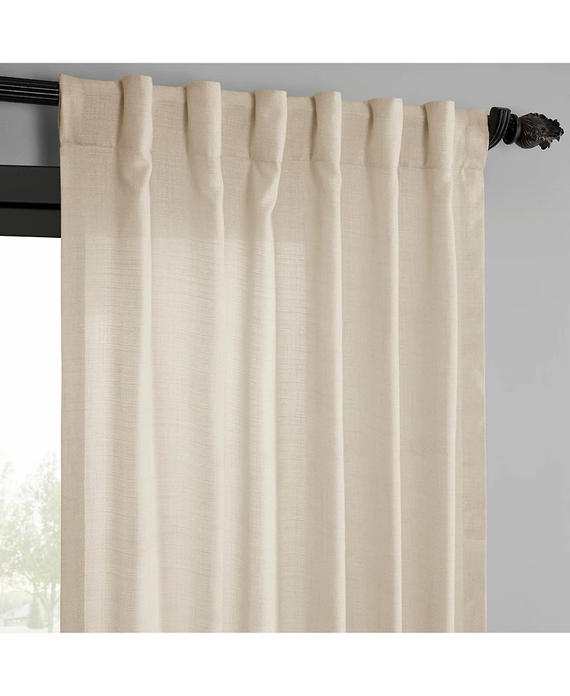 Raw Weave Linen Curtains (2 Panels) Window and Drapes, Rod Pocket Bedroom Curtains