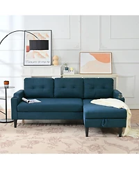 Streamdale Spacious and Comfortable Modern Sofa with Built-In Storage and Adjustable Leg Rest