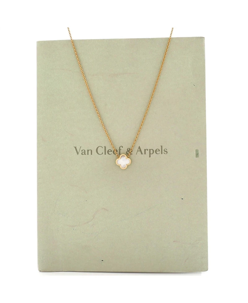 Pre-Owned Van Cleef & Arpels 11mm Pure Alhambra Pendant Necklace 18K Gold and Mother of Pearl