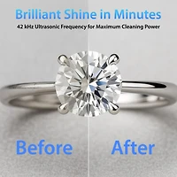 Magnasonic Ultrasonic Cleaner, 20oz Stainless Steel Tank, Digital Timer, 5 Cleaning Modes, w/ 8oz Gem & Jewelry Cleaner Concentrate Solution for All J