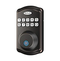 Zachvo Fingerprint Door Lock Keyless Deadbolt, Electric Door Locks with Keypads and Emergency Charging Port, Oil Rubbed Bronze