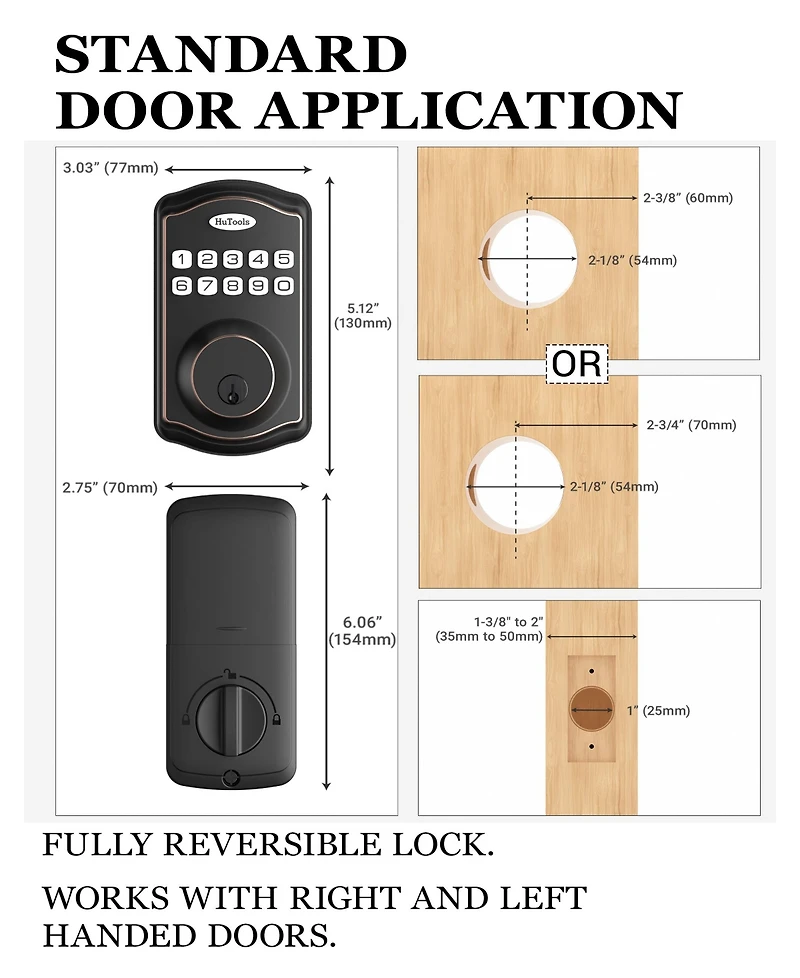 Zachvo Keyless Entry Deadbolt Lock, Electric Door Locks with Keypads