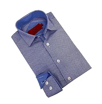 Elie Balleh Little Boys Blue Tonal Neat Slim Fit Shirt