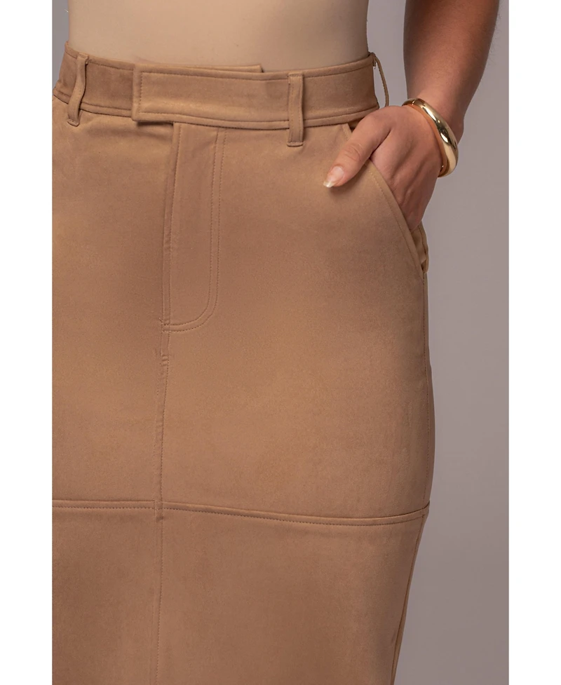 Jluxlabel Women's Joy Suede Maxi Skirt