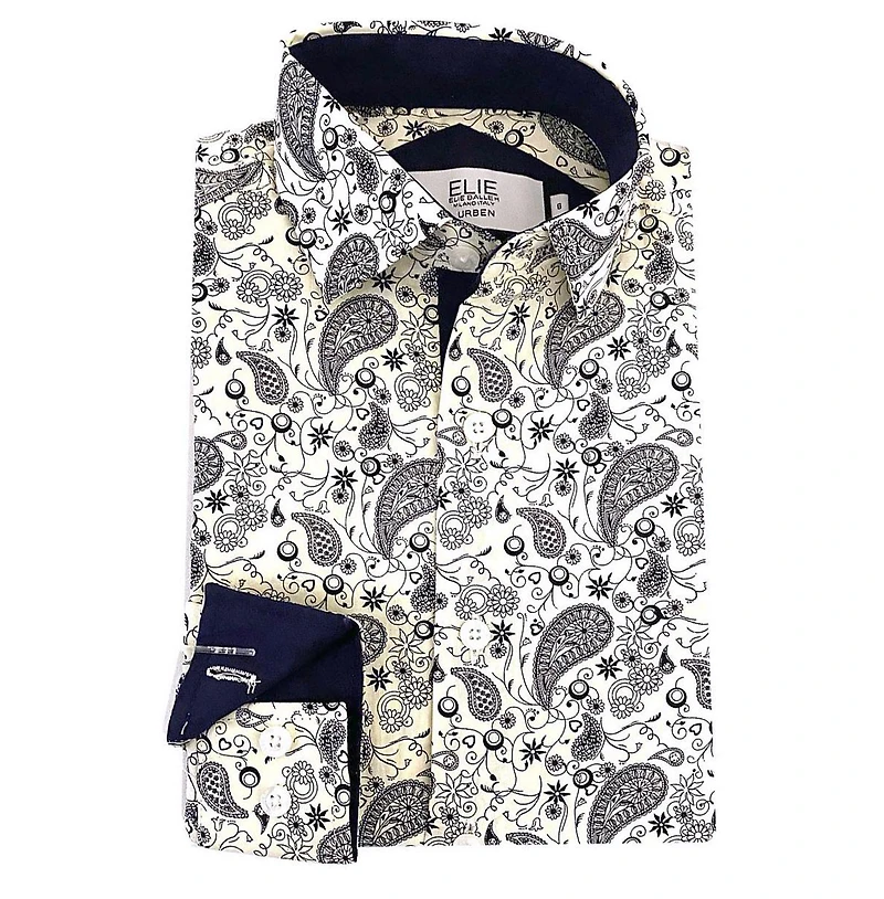 Elie Balleh Big Boys Paisley Slim Fit Shirt