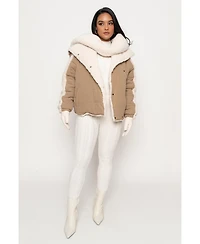 Jluxlabel Women's Contrast Sherpa Jacket