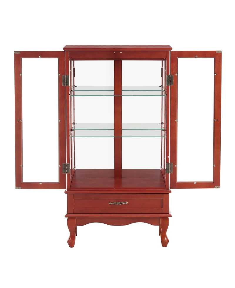 Streamdale Glass Display Cabinet with Adjustable Shelves and Led Lighting