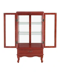 Streamdale Glass Display Cabinet with Adjustable Shelves and Led Lighting