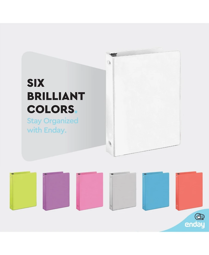 Enday 3-Ring Binder with Clear View Cover and 2 Inside Pockets – Heavy Duty Durable for School Supplies, Office Organization