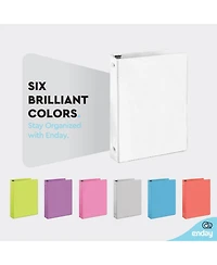 Enday 3-Ring Binder with Clear View Cover and 2 Inside Pockets – Heavy Duty Durable for School Supplies, Office Organization