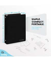 Enday 3-Ring Binder with Clear View Cover and 2 Inside Pockets – Heavy Duty Durable for School Supplies, Office Organization