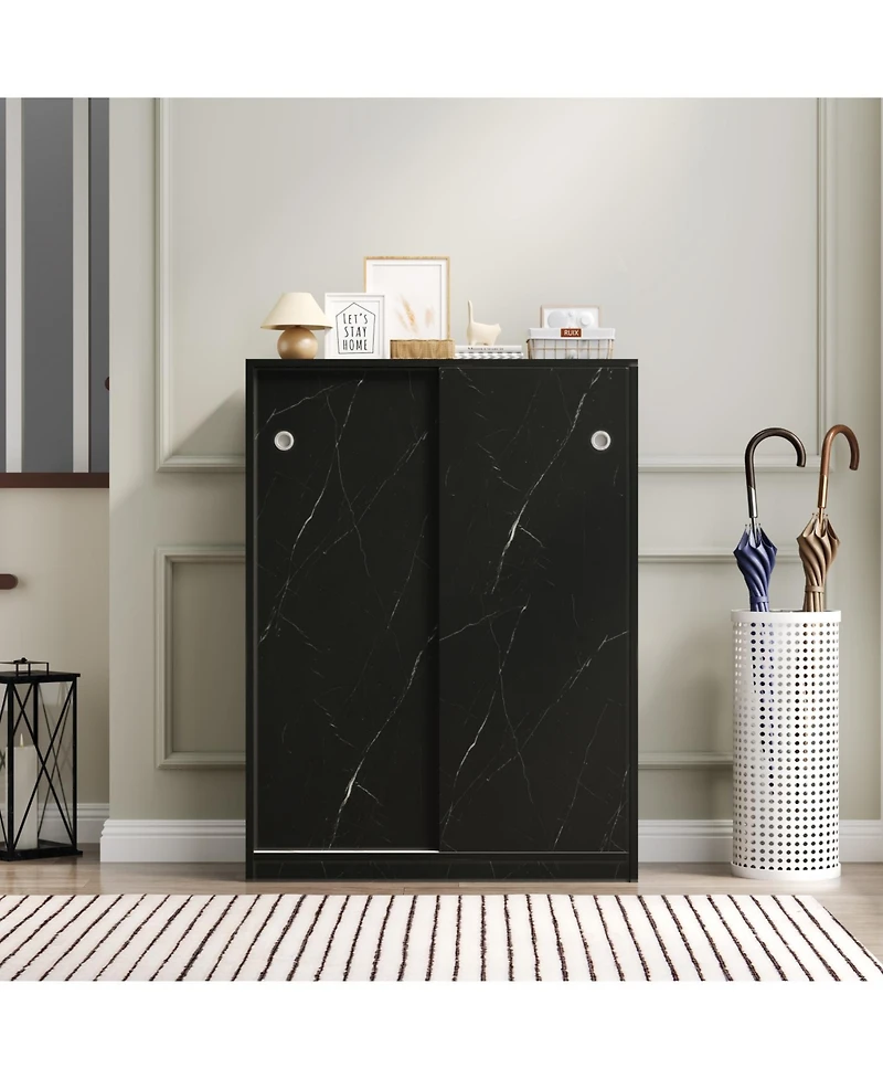Streamdale Marble 6-Layer Shoe Cabinet with Sliding Door