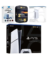 Sony PlayStation 5 Slim Digital Bundle with Disc Drive, MightySkins Code and 2 Year Extended Warranty