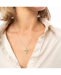 Spero London Pansy Violet Floral Necklace Sterling Silver