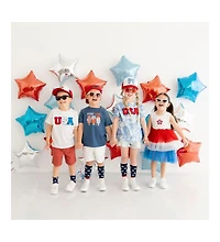 Sweet Wink Toddler Girls Usa Patch Short Sleeve T-Shirt