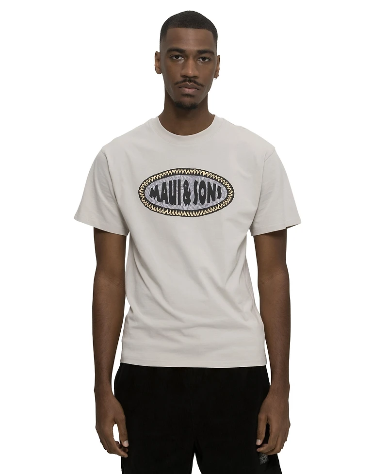 Maui and Sons Men's Madras Patch Short Sleeve T-shirt