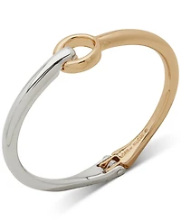 Anne Klein Two-Tone Open Hinged Bangle Bracelet