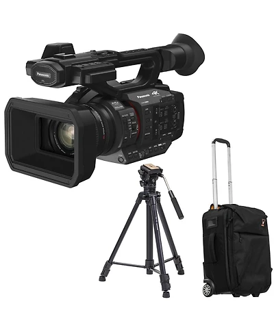 Panasonic Hc-X2 4K Uhd 1" Sensor Professional Camcorder, Bundle with 3-Section Aluminum Video Tripod and Roller Bag