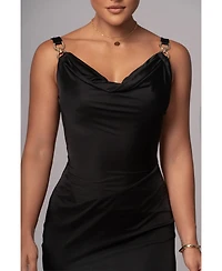Jluxlabel Women's Cowl Neck Chain Dress