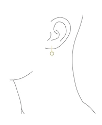 Bling Jewelry Elegant Classic Geometric Pave Cz Round Open Circle Dangle Drop Earrings Yellow Gold Plated Cubic ZirconiaLeverback