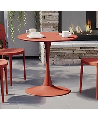 31.5" Round Outdoor Indoor Metal Cocktail Dining Table