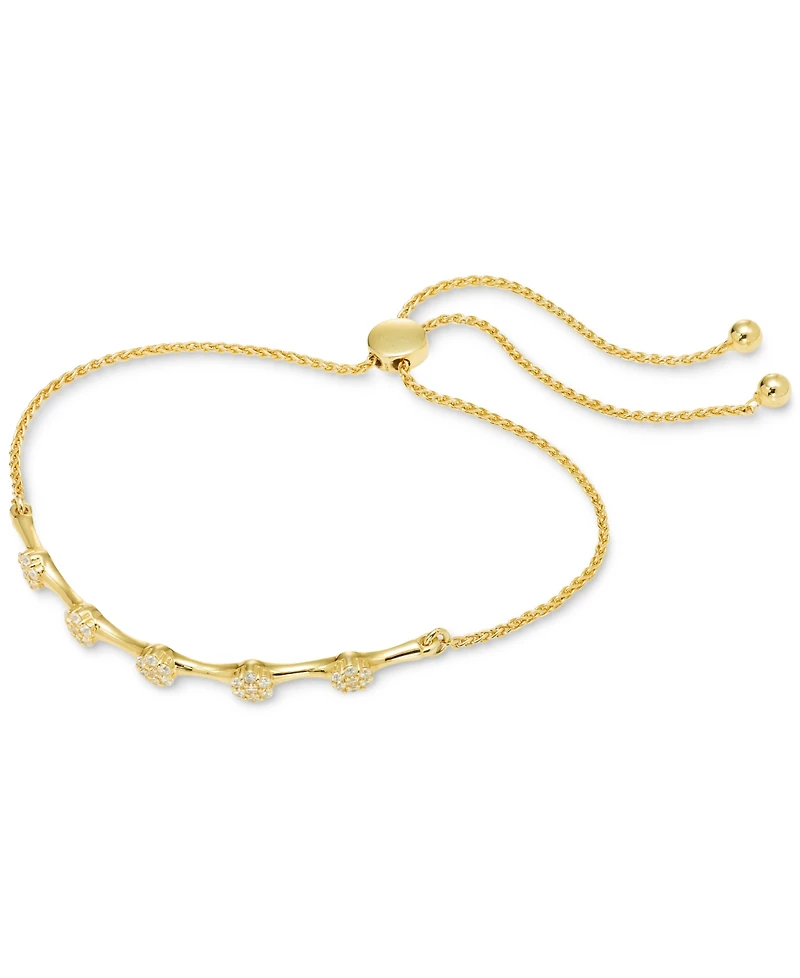 Diamond Cluster Station Bolo Bracelet (1/2 ct. t.w.) in 10k Gold