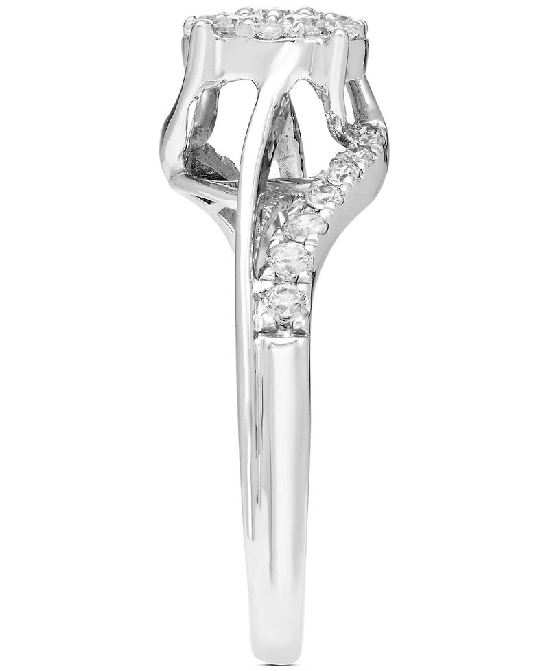 Diamond Cluster Ring (1/2 ct. t.w.) in 10k White Gold